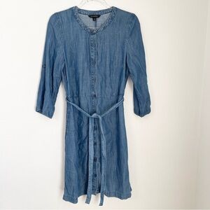 Banana Republic Denim Shirt with Belt Midi Dress Size 6